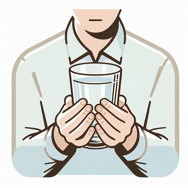 a person's hands holding a glass container, expressing gratitude