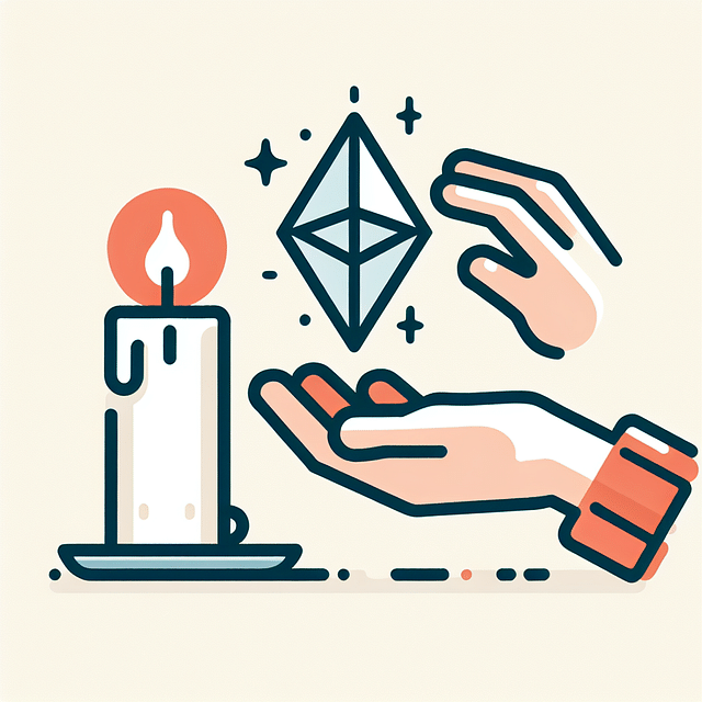 crystal being passed over a candle flame