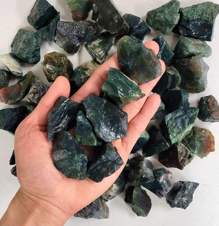 Beautiful Moss Agate Crystal symbolizing stability and persistence for Virgos