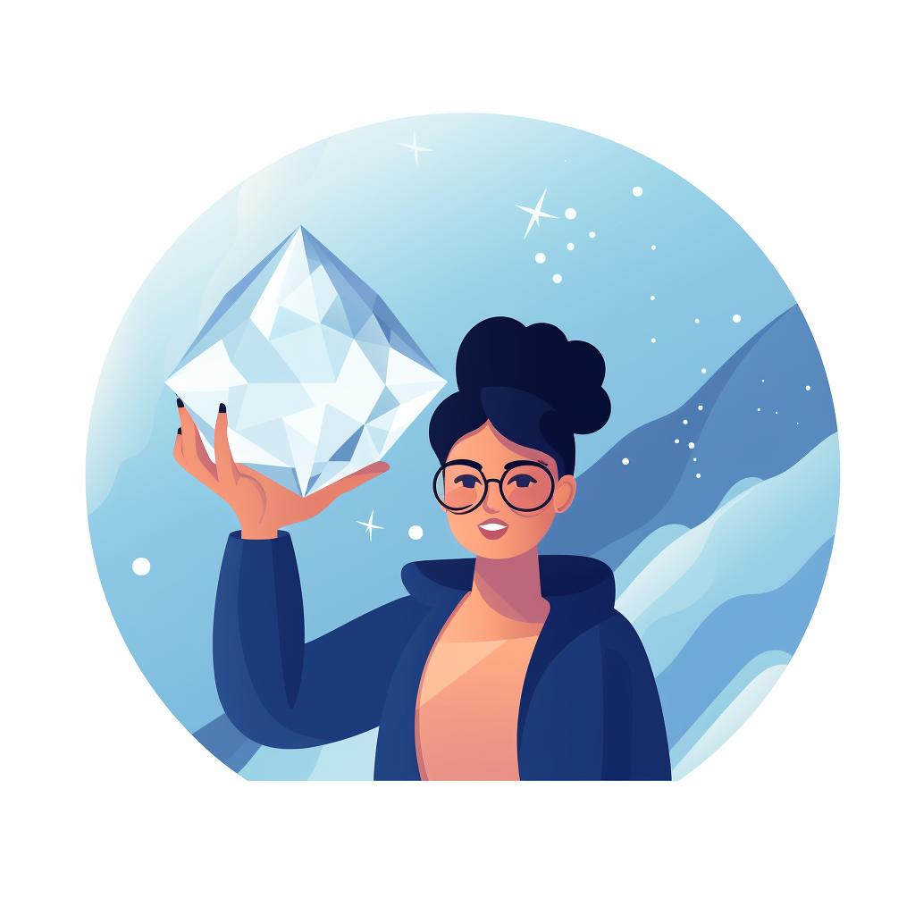 A person holding a crystal and focusing on their intention