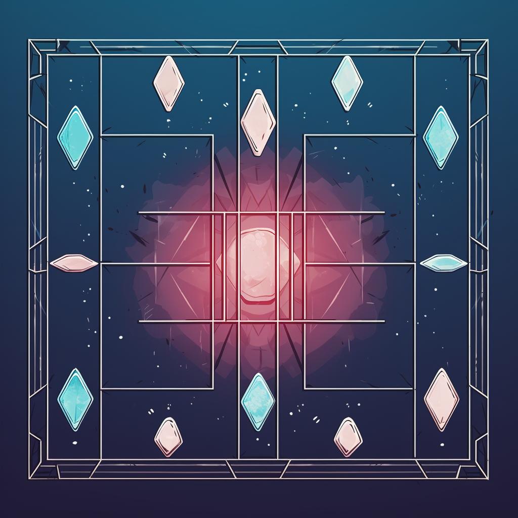 A sketch of a crystal grid layout.