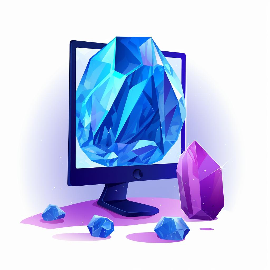 A crystal placed near a computer.